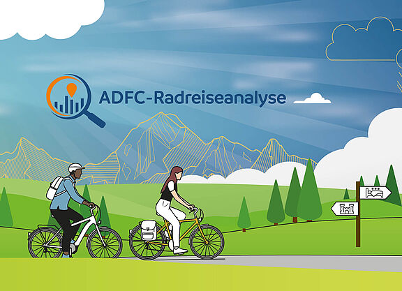 Header ADFC Radreiseanalyse 2025 Sharepics mit den Ergebnissen der ADFC-Radreiseanalyse 2025